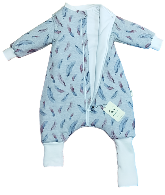 Saco de Dormir Bebé Invierno - Plumas Gris Algodón Pima