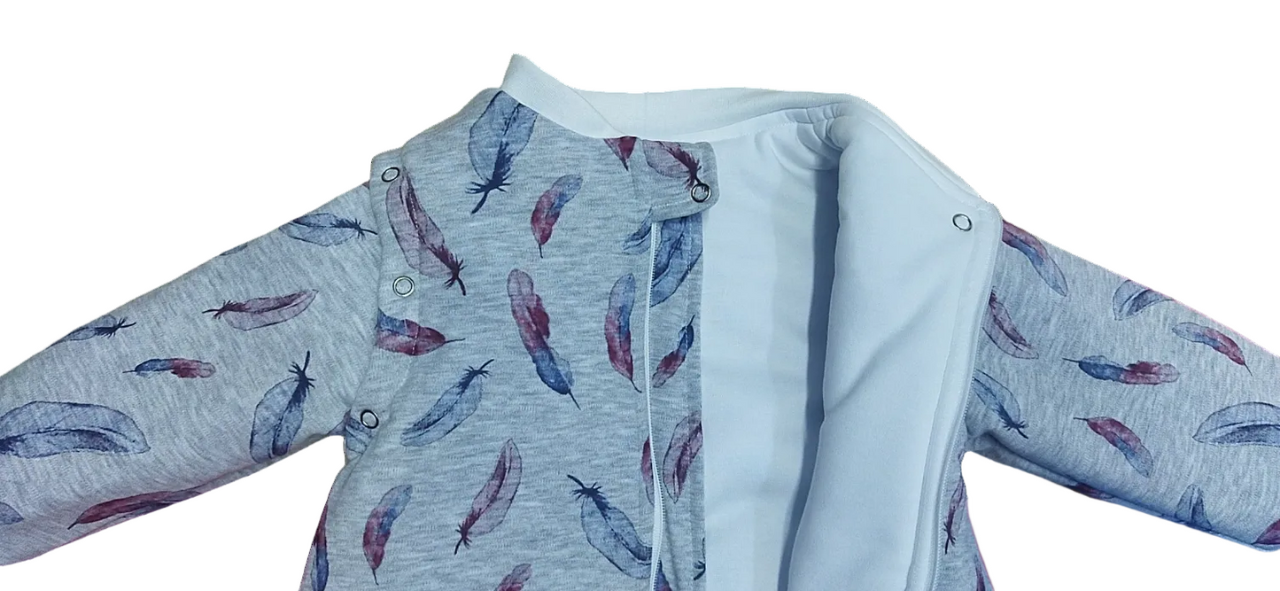 Saco de Dormir Bebé Invierno - Plumas Gris Algodón Pima