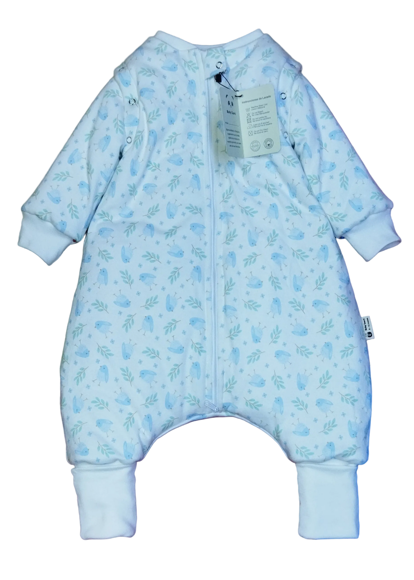 Saco de Dormir Bebé Invierno - ave hojas Algodón Pima