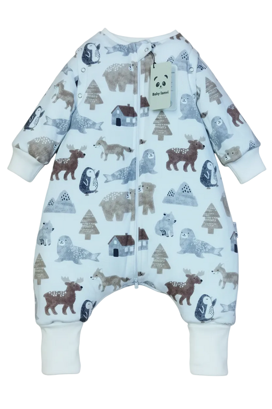 Saco de Dormir Bebé Invierno - Reno pinguino Algodón Pima