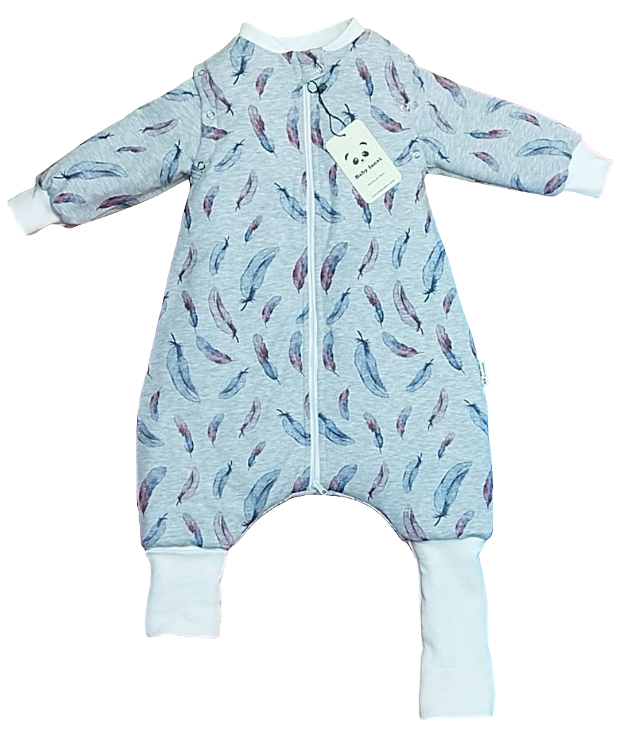 Saco de Dormir Bebé Invierno - Plumas Gris Algodón Pima