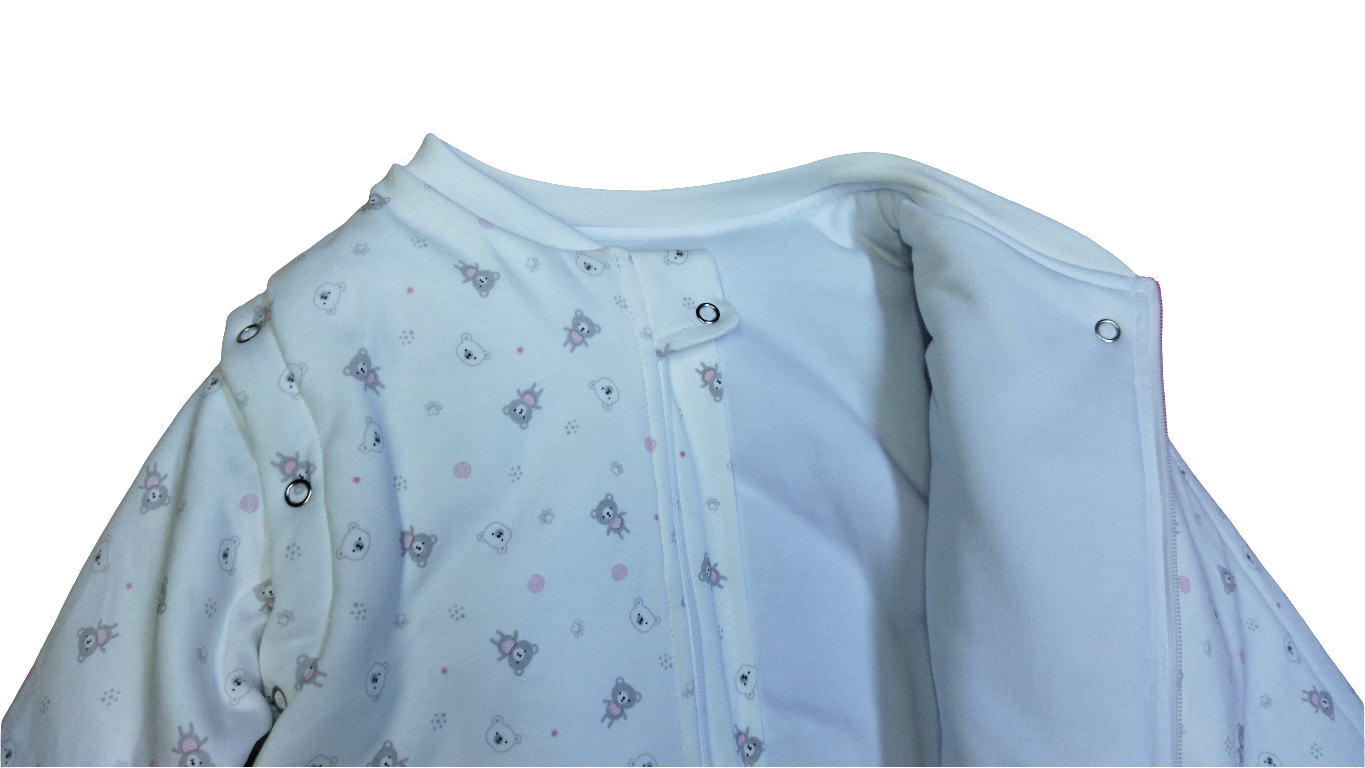 Saco de Dormir Bebé Invierno - Ositos Rosa V2 Algodón Pima