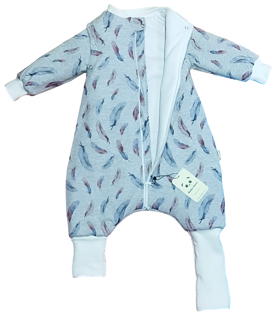 Saco de Dormir Bebé Invierno - Plumas Gris Algodón Pima