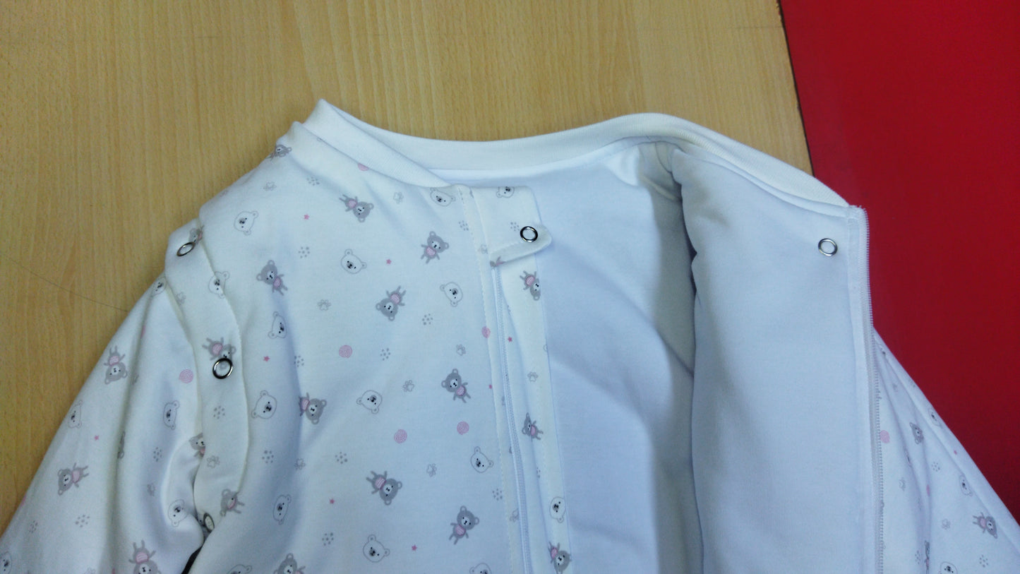 Saco de Dormir Bebé Invierno - Ositos Rosa V2 Algodón Pima